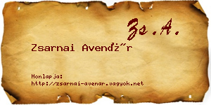 Zsarnai Avenár névjegykártya